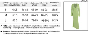 Guide des tailles détaillé pour robe longue col en V avec mesures précises en cm