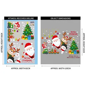 Christmas wall stickers featuring Santa, reindeer and snowman for festive window decoration