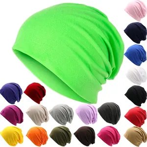Unisex Winter Warm Cotton Knitted Slouchy Beanie Hat Candy Color Casual Hip Hop Pullover Cap Soft Windproof Headwear For Men Women