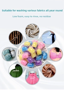 Laundry scent beads in a ceramic bowl showing compatibility with various delicate fabrics