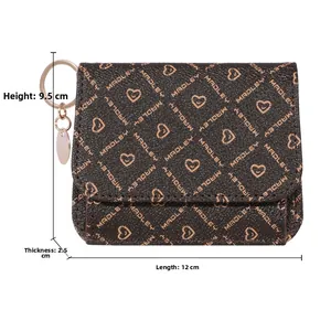 Brown leather coin purse with MADLEY print and dimensions 12cm x 9.5cm x 2.5cm