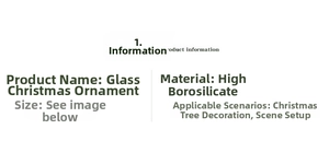 Specifications for borosilicate glass Christmas ornaments used for festive tree decoration