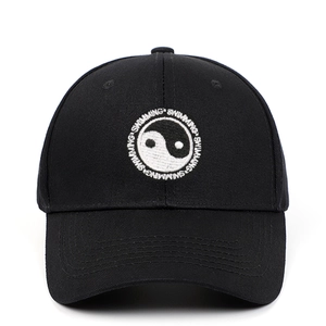 Yin Yang Tai Chi Embroidered Baseball Cap Cotton Twill Adjustable Sun Hat Breathable Outdoor Sports Unisex Casual Cap