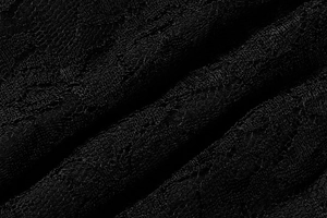 Détail de la dentelle noire sexy avec des motifs floraux complexes en maille ajourée