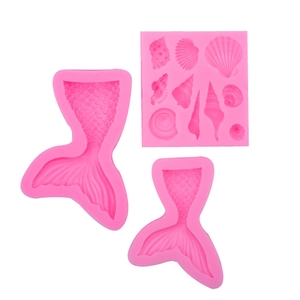 Stampo In Silicone Coda Di Sirena Conchiglia Per Fondant Cioccolato Resina Oceano Strumenti Da Forno
