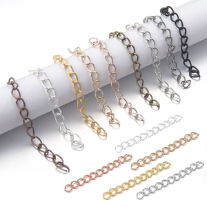 Adjustable Bracelet Necklace Extension Chain Metal Tail Chains For DIY Jewelry Making Findings Craft Accessories