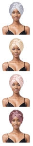 Detail showcasing soft satin texture and four elegant color options for sleep caps