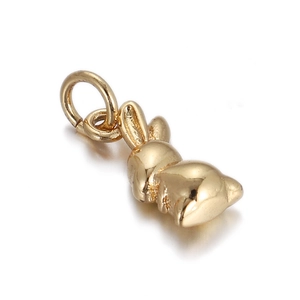 Exquisite golden rabbit pendant for DIY necklaces and bracelets featuring a polished metal finish