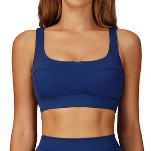 Reggiseno sportivo blu reale con schiena scoperta per fitness, corsa e yoga