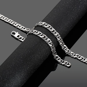 Minimalist 10mm vintage stainless steel chain necklace for men with classic lobster clasp