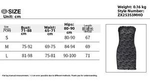 Tableau des tailles pour robe dentelle avec mesures buste, taille et hanches en cm