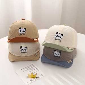 Baby Baseball Cap Panda Embroidery Soft Brim Quick Dry Sun Hat For Toddler Boys Girls Casual Summer Outdoor Hat