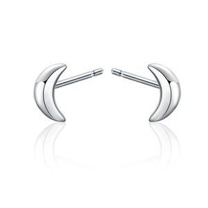925 Sterling Silver Mini Crescent Moon Stud Earrings For Women Minimalist Dainty Tiny Moon Piercing Jewelry Electroplated Gift