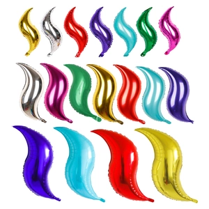 S-Shaped Foil Balloons Flame Streamline Metallic Aluminum Balloons For Wedding Birthday Party Decorations Self Sealing