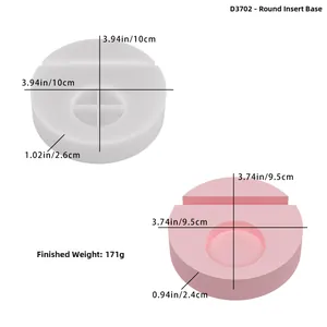 Detailed dimensions of round angel base silicone molds for DIY resin and plaster casting