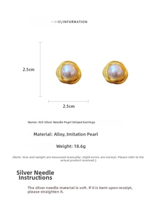 Spécifications des boucles d'oreilles perles vintage avec tiges en argent S925 et alliage