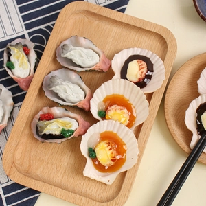 Realistic Simulated Oyster And Scallop Model Food Keychain PVC Material For Display Kitchen Prop Novelty Toy