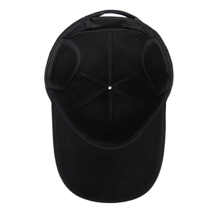 Interior view of men's winter thermal baseball cap with ear flaps and adjustable strap