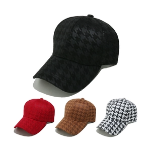 Houndstooth Pattern Polyester Baseball Cap Adjustable Sunshade Outdoor Fashion Classic Headwear Women Casual Sports Style