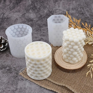 Striped cylindrical silicone mold for bubble candles and DIY resin craft ornaments