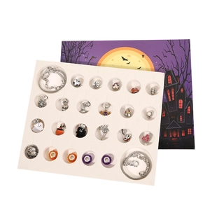 Halloween 24-day countdown calendar box with DIY bead bracelets and spooky charms