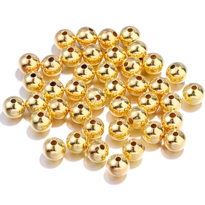 Polierte 18k vergoldete Kupferperlen für DIY-Schmuckherstellung mit glattem Finish