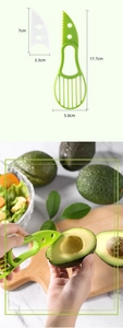 Detailed size specifications of the 3-in-1 avocado slicer and cutter tool