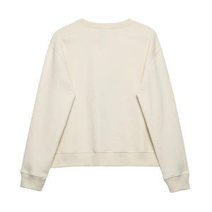 Cream white oversized crewneck sweatshirt with girl graphic print on back view