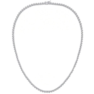 Silver tennis necklace with heart-shaped arrangement featuring sparkling cubic zirconia stones