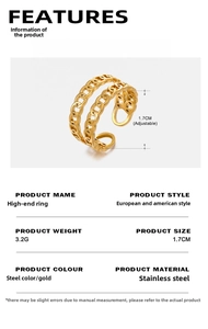 Detail showing dimensions and material parameters for adjustable double chain ring