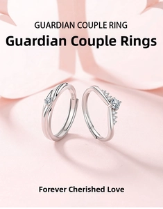 Macro shot of S925 sterling silver couple rings showing inner hallmark and crown design