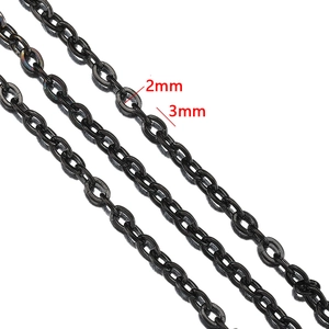 Polished black stainless steel O-chain for DIY jewelry making in 2mm and 3mm sizes