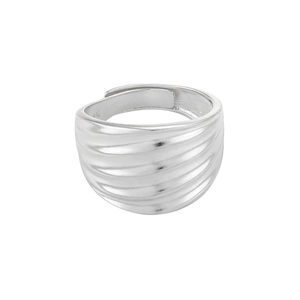 Minimalist S925 sterling silver ring with multi-layer wavy matte texture and open design