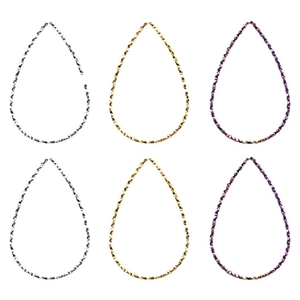 Geometric 304 stainless steel water drop earring pendants in gold silver and rainbow