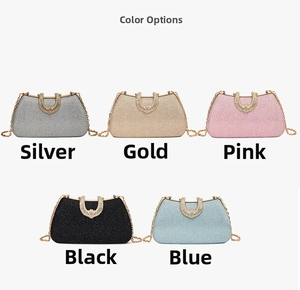 Glitter evening clutch bags in silver gold pink black and blue with rhinestone clasp