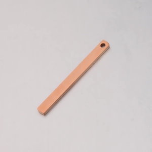 Polished rose gold stainless steel rectangle pendant with rounded corners for DIY jewelry