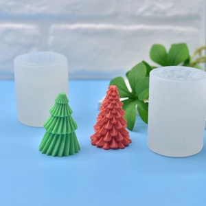 Christmas tree silicone mold set for DIY handmade candles and soaps with various textures