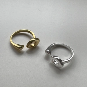 Anelli aperti minimalisti in argento sterling 925 con finiture in oro e argento