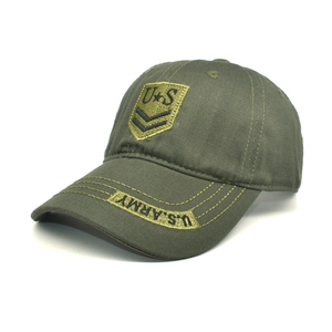 Casquette de baseball camouflage U.S. Army avec broderies en coton vert olive robuste