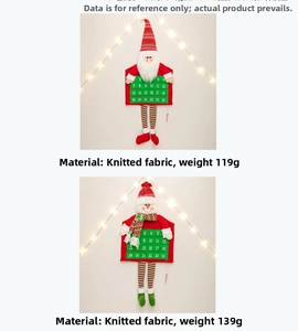 Knitted Christmas advent calendar with 24 pockets featuring Santa and Snowman designs