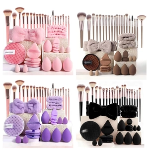 Professionelles Make-up-Schwamm-Set Hydrophiles Polyurethan Make-up-Ei Mit Aufbewahrungskapsel Make-up-Pinsel Und Stirnband Für Damen Reise-Tools
