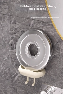 Cloud-shaped wall soap holder in cream finish showing strong load-bearing capacity on marble