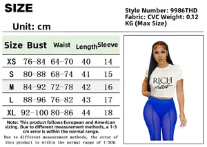 Tabella taglie dettagliata per T-shirt crop top con misure in cm per le taglie da XS a XL