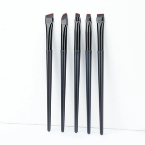 5Pcs professional fine blade eyeliner and eyebrow makeup brushes with black matte handles