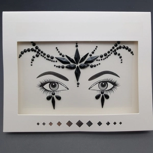 Black acrylic face crystal stickers with rhinestones for DIY forehead and eye decoration