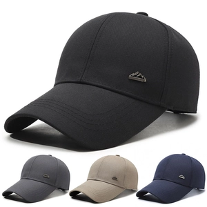 Unisex Baseball Cap Twill Fabric Adjustable Metal Buckle Sun Protection Minimalist Casual Outdoor Sun Hat With Metal Mountain Logo
