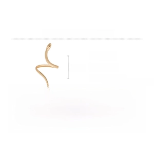 Detail view of gold twisted snake wrap bracelet with 56mm inner diameter and iron specs