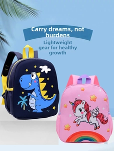 Mochilas infantiles ligeras con dinosaurios y unicornios en azul y rosa para niños