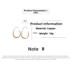 Detailed view of rose gold copper teardrop earrings with dimensions 4cm by 2.9cm