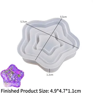 Moule en silicone étoile pour résine avec dimensions précises et exemple de création